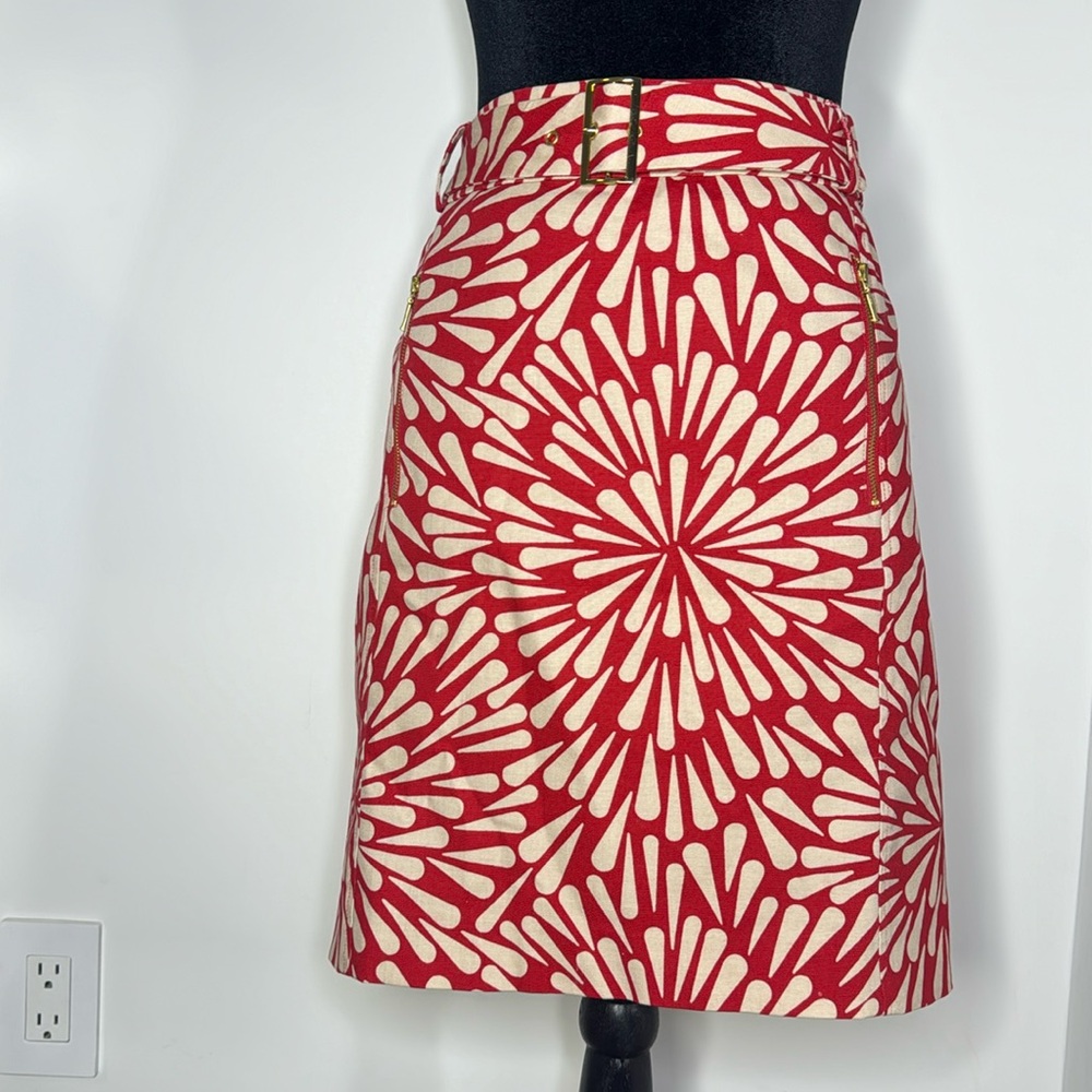 Talbots Petites Floral coral pencil skirt with belt women’s size 16P - Picture 1 of 6